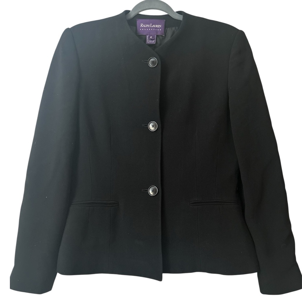 Ralph Lauren Purple Label Three Button Blazer Jacket in Black
